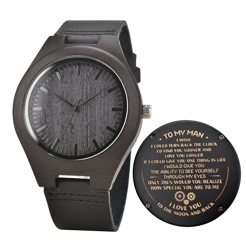 Customized Wood Watch Engrave your Personalized Logo On Back Gift Custom Watches Gift For Family  -  GeraldBlack.com