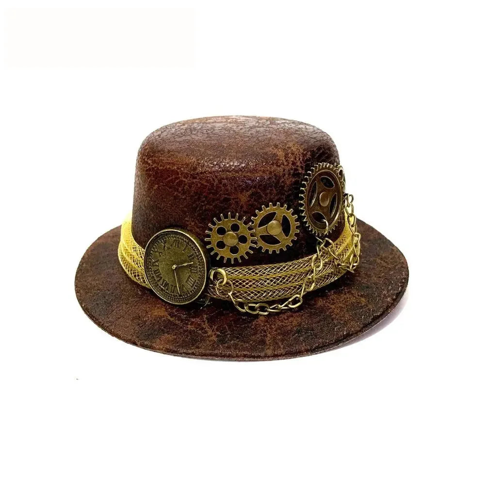 Gears Victorian Steampunk Mini Top Hat Headband  -  GeraldBlack.com