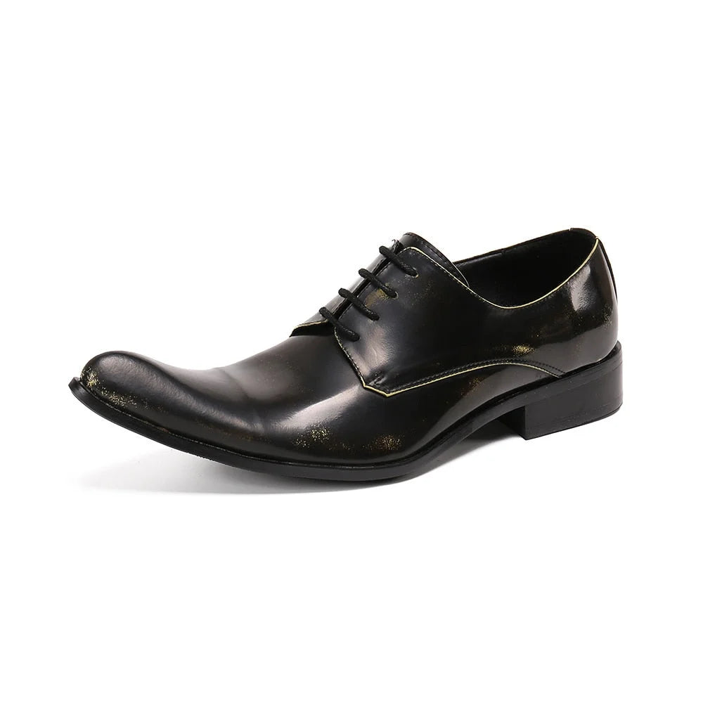 Men's Lace-up Pointed Toe Formal Leather Business Gentlemen Dress Shoes  -  GeraldBlack.com