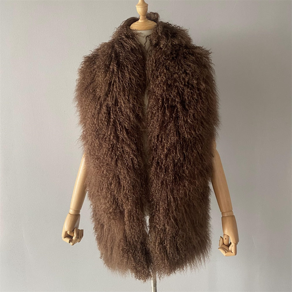 Mongolia Sheep Fur Women Autumn Winter Luxury Scarf Scarves  -  GeraldBlack.com