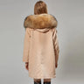 Real Natural Raccoon Fur Collar Wool Blends Female Coat Winter Woolen Coat  -  GeraldBlack.com