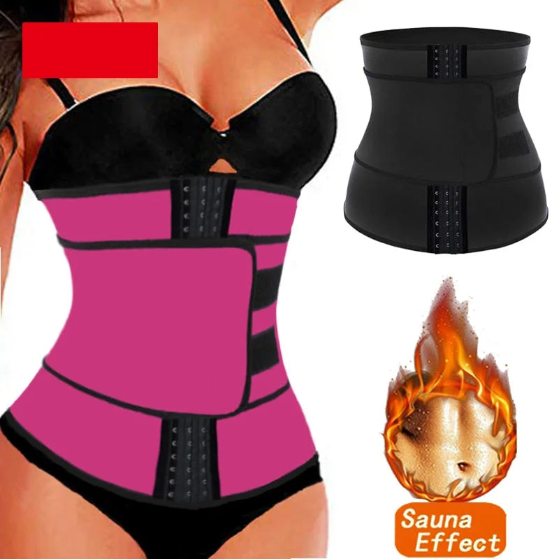 Rose Red Womens Breathable Slimming Body Shaper Belt Tummy Control Waist Trainer Belly Modeling Shapewear  -  GeraldBlack.com