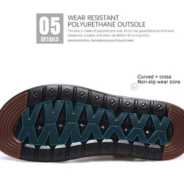 Soft Men's Big Size Summer Classic Genuine Leather Roman Sandals  -  GeraldBlack.com