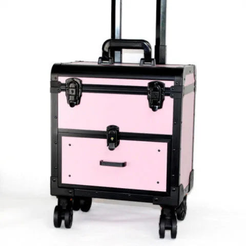 Women Cosmetic Case Nail Makeup Box Professional Trolley Manicurist Beautician Hairdresser Toolbox Suitcase Organizer Bag  -  GeraldBlack.com