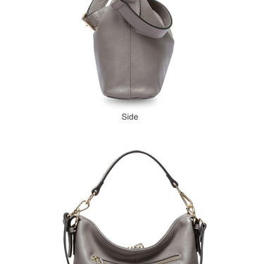 100% Genuine Leather Grey Shoulder Messenger Handbag for Fashion Women - SolaceConnect.com