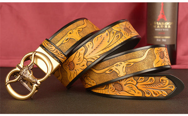 105cm Men's Fashion Vintage Luxury Genuine Leather Noble Strap Belt  -  GeraldBlack.com