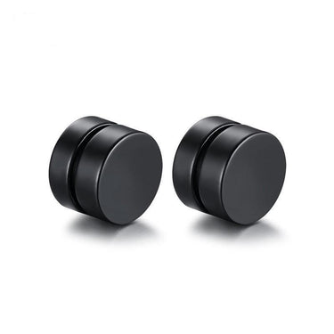 2 Pair Stainless Steel Magnetic Round Stud Earrings Jewelry for Men - SolaceConnect.com