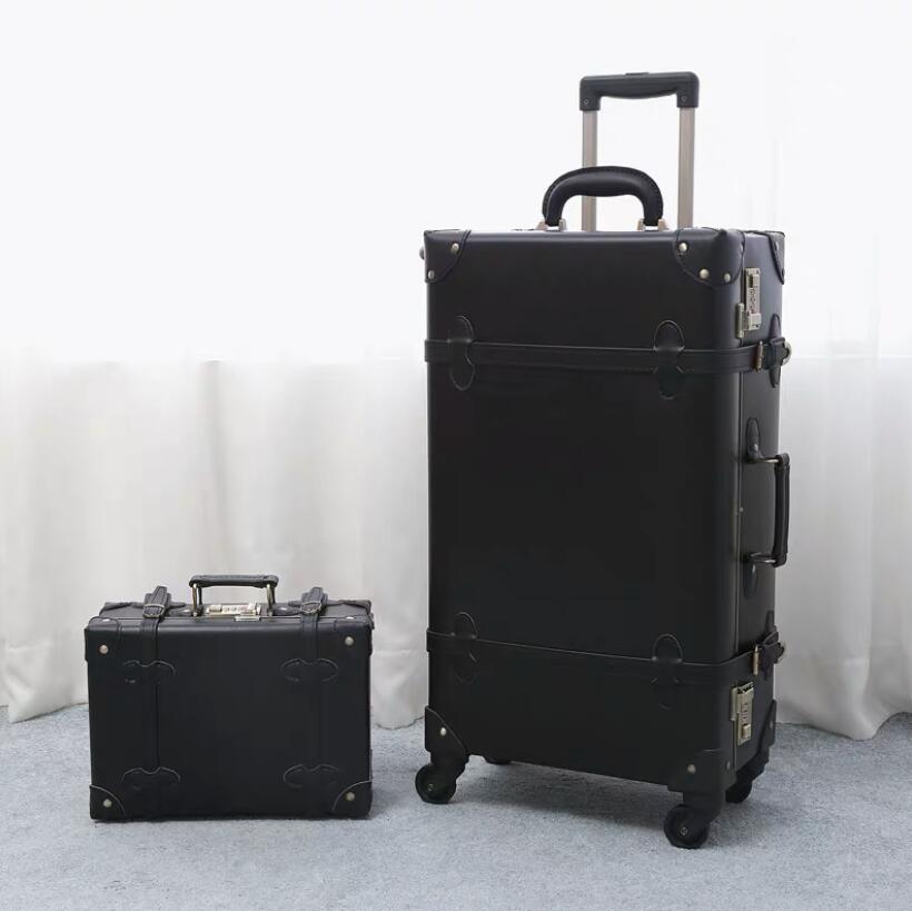 20 24 26 Inch Women Retro Spinner Rolling Luggage Set Trolley Suitcase Trolley Bags With Wheels  -  GeraldBlack.com