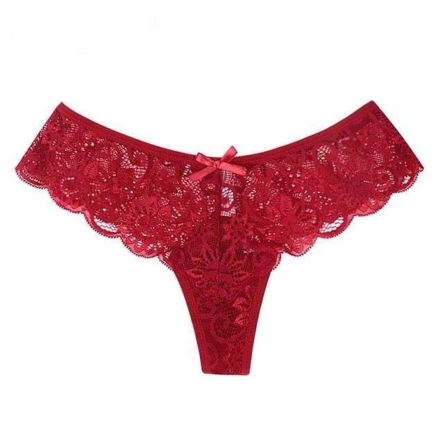 3Pcs/Pack Women's Sexy Underwear Ultra Thin Lace Thongs Knickers  -  GeraldBlack.com