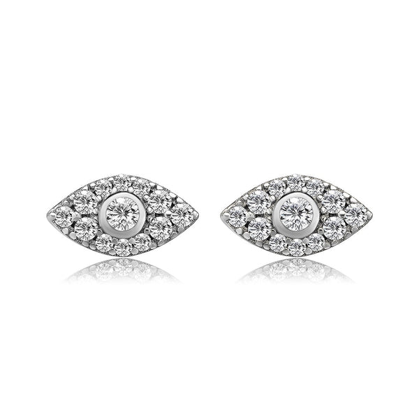 925 Sterling Silver Stud Iced Out Cubic Zirconia Classic Earrings for Women  -  GeraldBlack.com