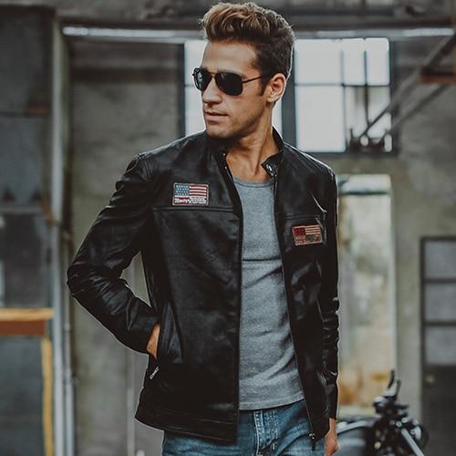 Air Force Pigskin Genuine Leather Motorcycle Jacket Coat for Men - SolaceConnect.com