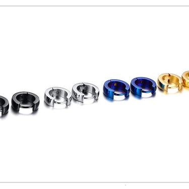 Assorted Colors Small Stainless Steel Casual Plain Unisex Hoop Earrings - SolaceConnect.com