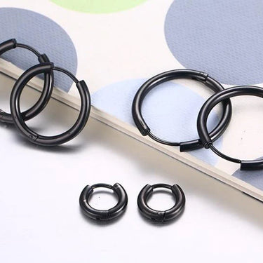 Basic Stainless Steel Round Circle Loop Hoop Earrings for Unisex - SolaceConnect.com