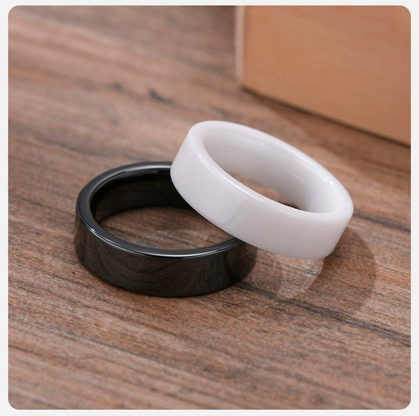 Basic Wedding Bands Simple Ceramic Rings for Men with Smooth Surface  -  GeraldBlack.com