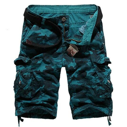 Casual Camouflage Cargo Summer Cotton Military Shorts for Men - SolaceConnect.com