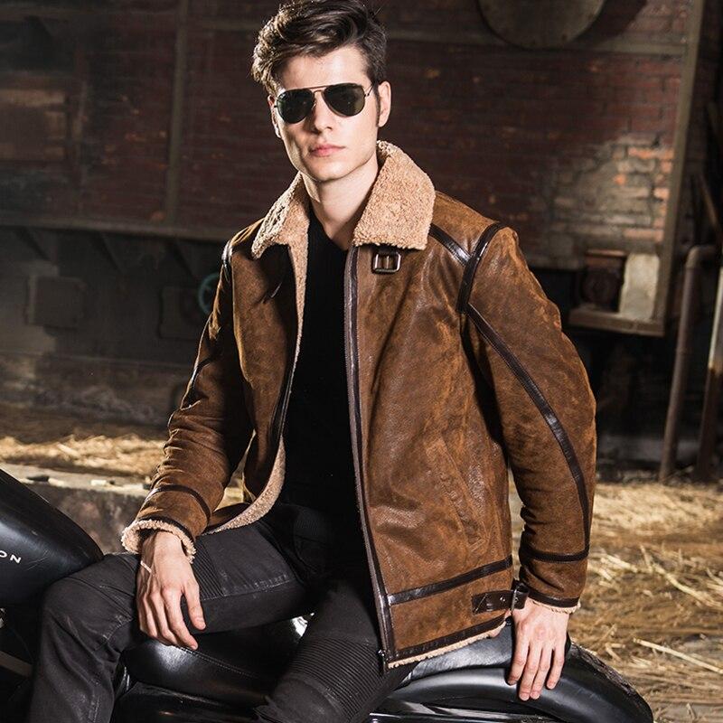 Casual Men's Real Pigskin Leather Solid Zipper Closure Motorcycle Jacket  -  GeraldBlack.com