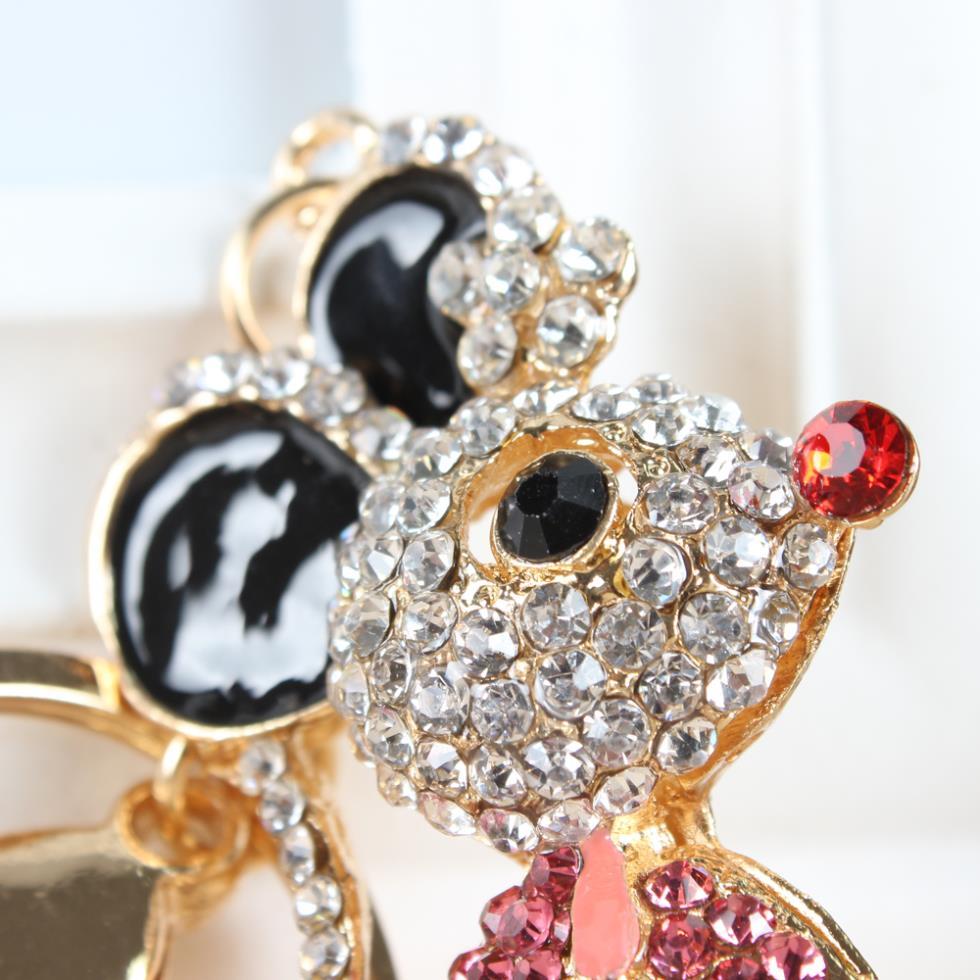 Creative Cute Crystal Rhinestone Charm Mouse Purse Pendant & Key Chain - SolaceConnect.com