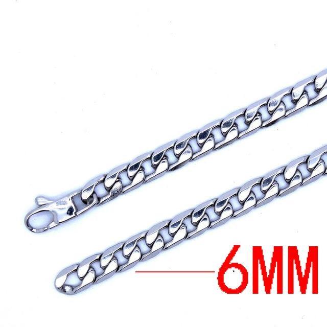 Customize Length 6' and '8' and '12mm Stainless Steel Cuban Link Chain Necklace - SolaceConnect.com