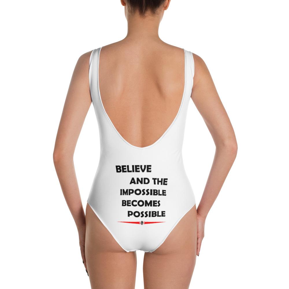 'Fake It Until You Make It' Scoop Neckline One-Piece Swimsuit - SolaceConnect.com