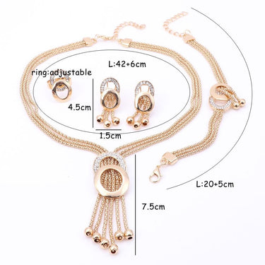 Fine Crystal African Beads Bridal Jewelry Sets for Women Wedding Party - SolaceConnect.com