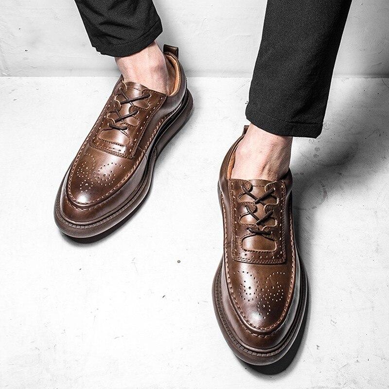 Handmade Classic Retro England Style Leather Carved Brogue Shoes  -  GeraldBlack.com