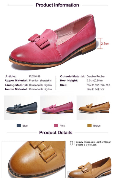 Handmade Comfort Women's Leather Tassel Slip-on Casual Penny Loafers - SolaceConnect.com