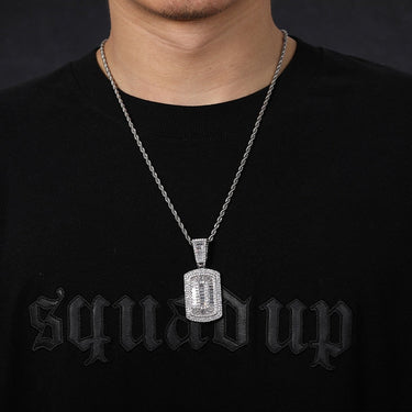 Hip Hop 3A+ CZ Stone Bling Iced Out Geometric Square Pendants Necklaces for Men Rapper Jewelry Gold Silver Color Gift  -  GeraldBlack.com