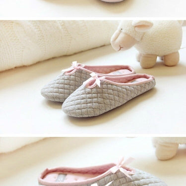 Lovely Bowtie Winter Women's Home Slippers with Soft Bottom for Indoor Use  -  GeraldBlack.com