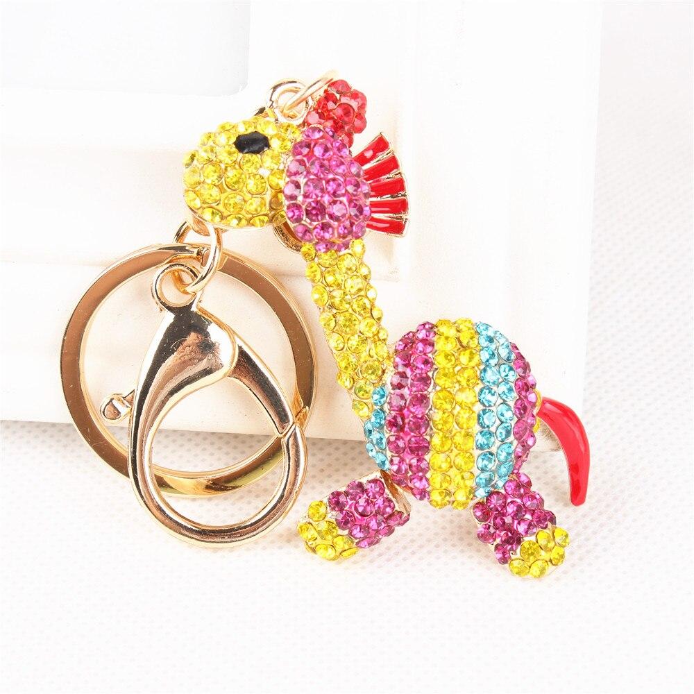 Lovely Giraffe Multi-Color Crystal Rhinestone Purse Pendant & Key Chain  -  GeraldBlack.com