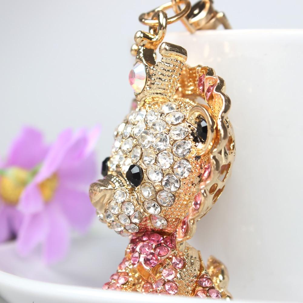 Lovely Pink Crowned Lion King Rhinestone Crystal Fashion Purse & Key Chain  -  GeraldBlack.com