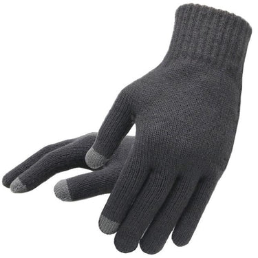 Men's Autumn Winter Thicken Cashmere Wool Knitted Solid Touch Screen Gloves - SolaceConnect.com