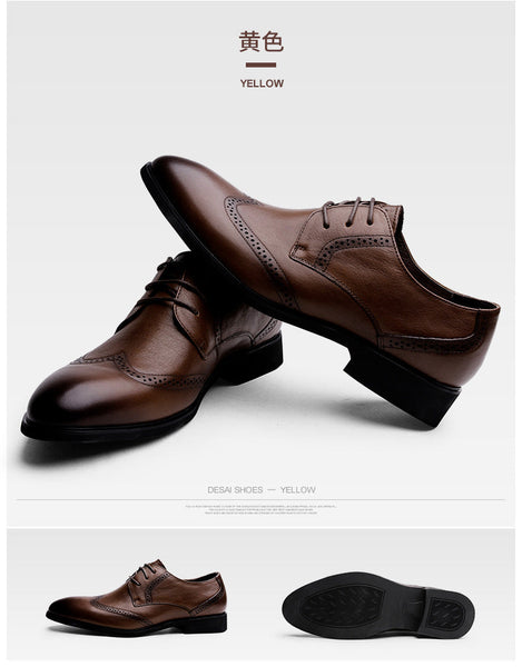 Men's Breathable Comfortable Casual Brock Carved Leather Soft Oxford Shoes  -  GeraldBlack.com