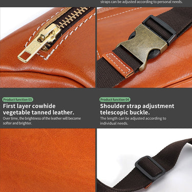 Men's Casual Genuine Leather Cell Phone Travel Waist Chest Bag  -  GeraldBlack.com
