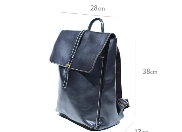 Men's Casual Retro Genuine Leather Large-capacity Laptop Backpacks  -  GeraldBlack.com