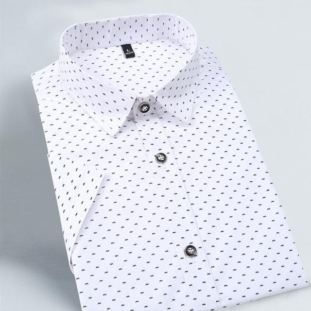 Men's Cotton Turn-Down Collar Slim Fit Summer Beach Polka Dot Shirt - SolaceConnect.com