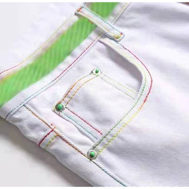 Men's Fashion Gradient Color Elastic Ripped Slim Fit Straight Denim Shorts  -  GeraldBlack.com