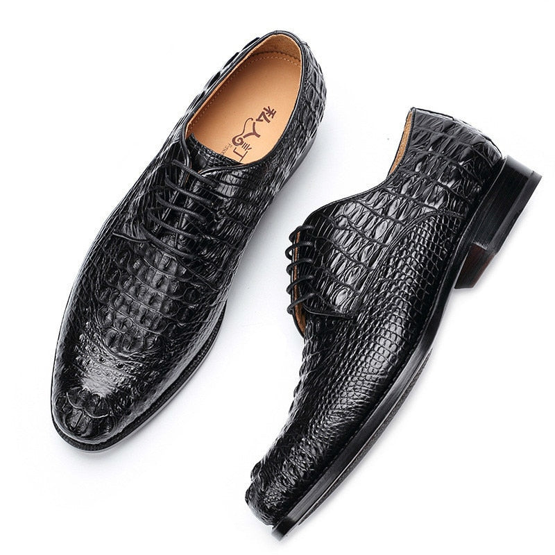Men's Genuine Leather Italian Wedding Office Business Formal Oxford Shoes  -  GeraldBlack.com