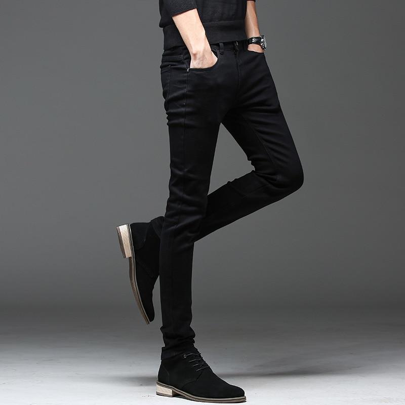 Men's High-Quality Arrival Casual Slim Elastic Black Jeans  -  GeraldBlack.com