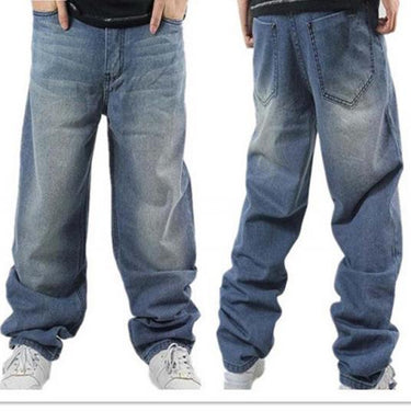 Men's Loose Hip Hop Style Skateboard Jeans Baggy Rap Denim Pants - SolaceConnect.com