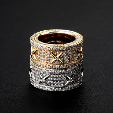 Men's Luxury Gold Plated Full Micro Pave Cubic Zirconia Hip Hop Punk Ring  -  GeraldBlack.com