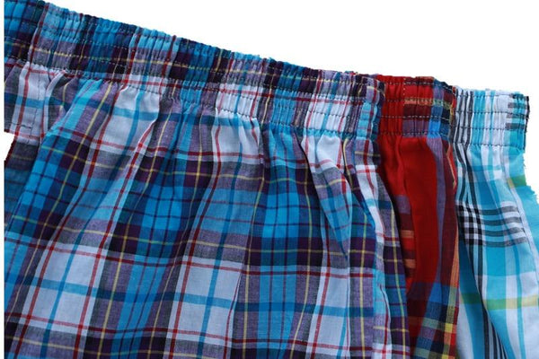 Men's M-4L Classic Plaid Boxer Shorts Male Cotton Underwear Trunks - SolaceConnect.com
