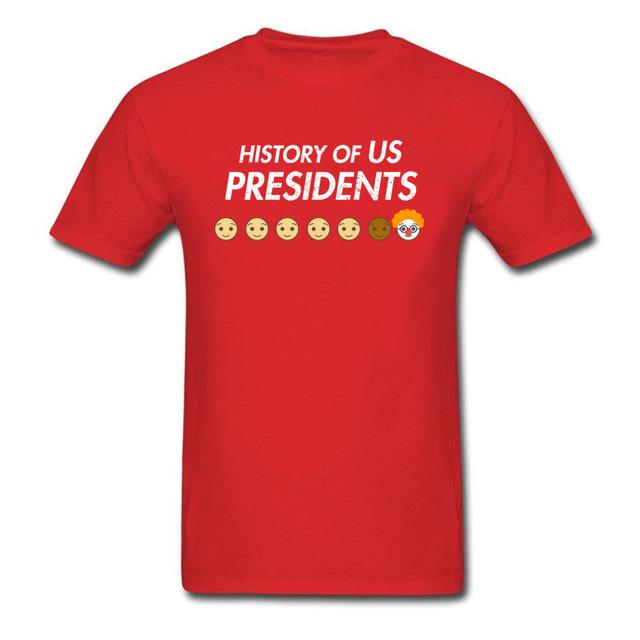 Men's Novelty Summer History of US President Cartoon O-Neck T-Shirt - SolaceConnect.com