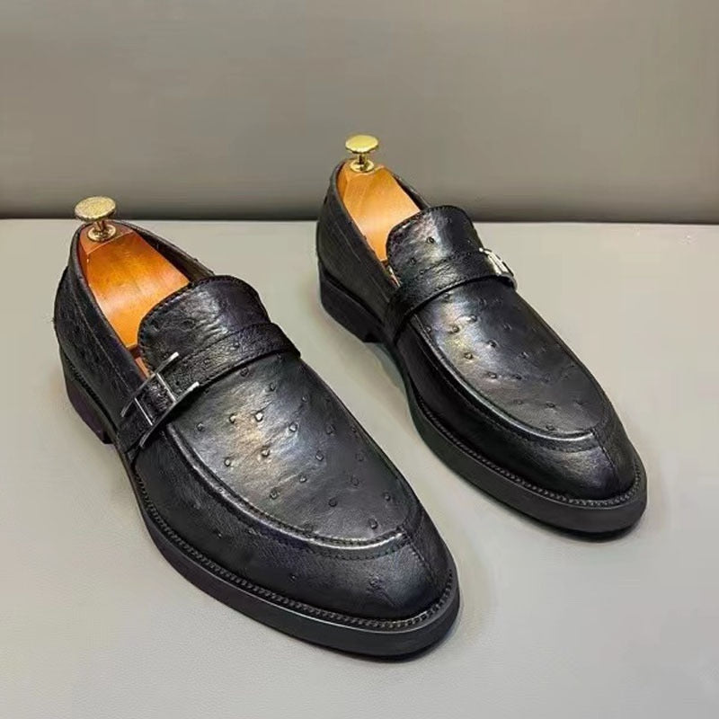 black designer dress shoes men Black Pointy Toe Mens Premium Leather Designer Dress Shoes