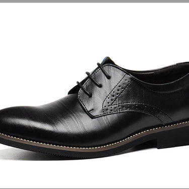 Men's Solid Genuine Leather Pointed-Toe Oxford Shoes for Business Wedding  -  GeraldBlack.com