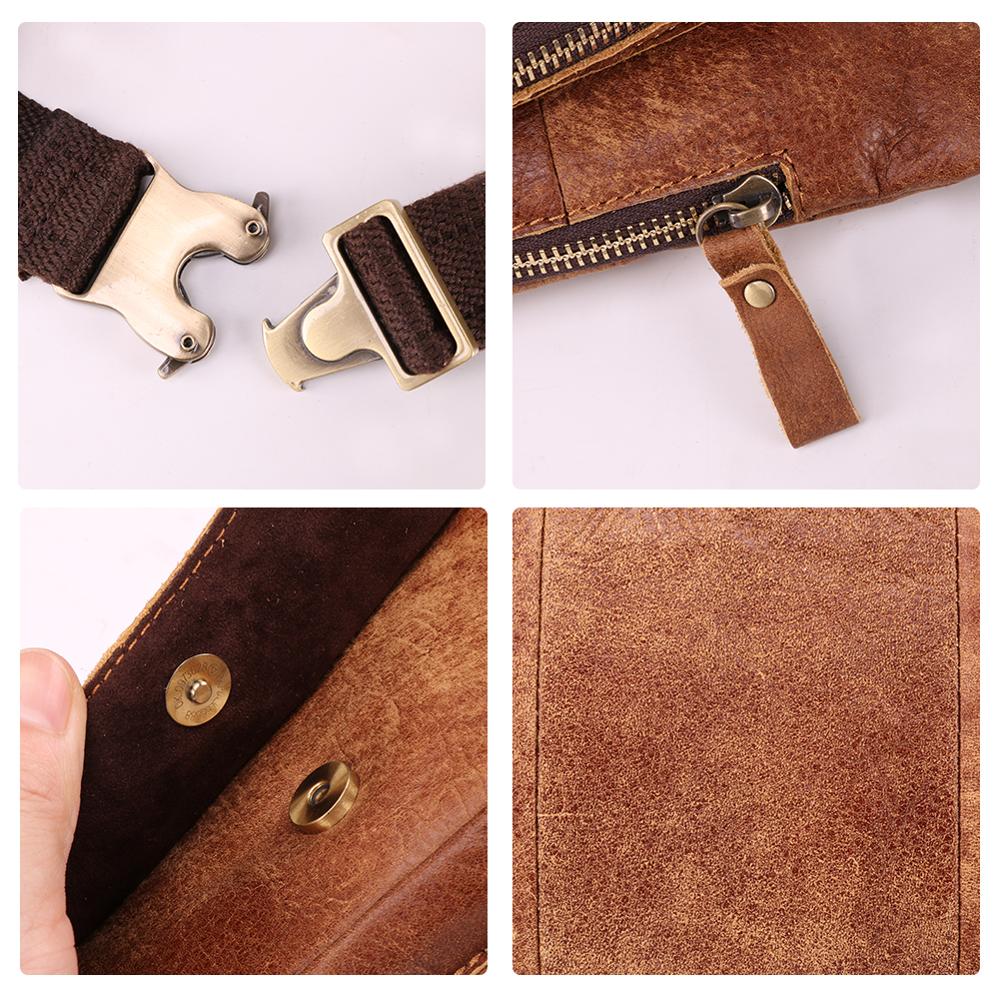 Men's Waist Bag For Phone Fanny Pack Genuine Leather Belt Bags Waist Pack Money Bag Belt Pouch  -  GeraldBlack.com