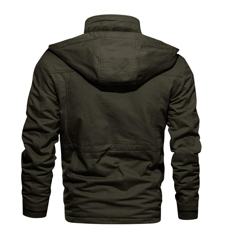 Military Thicken Fleece Gray Casual Hooded Pilot Cargo Cotton Jackets for Men on Clearance  -  GeraldBlack.com