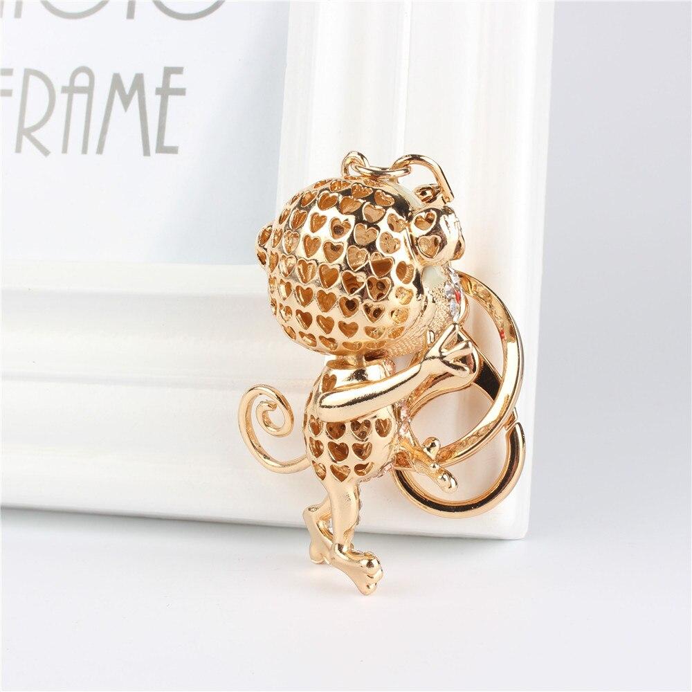 Monkey Crystal Charm Pendant Purse Bag Car Key Ring Chain Jewelry Accessory - SolaceConnect.com
