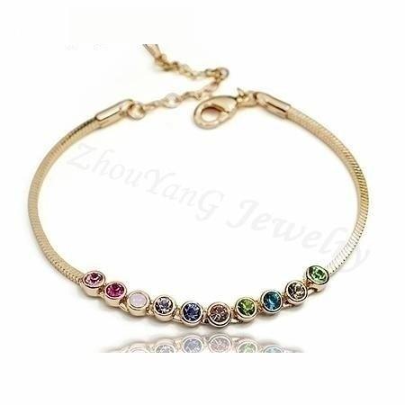 Multicolored Exquisite Ball Rose Bracelets with Australian Crystals - SolaceConnect.com