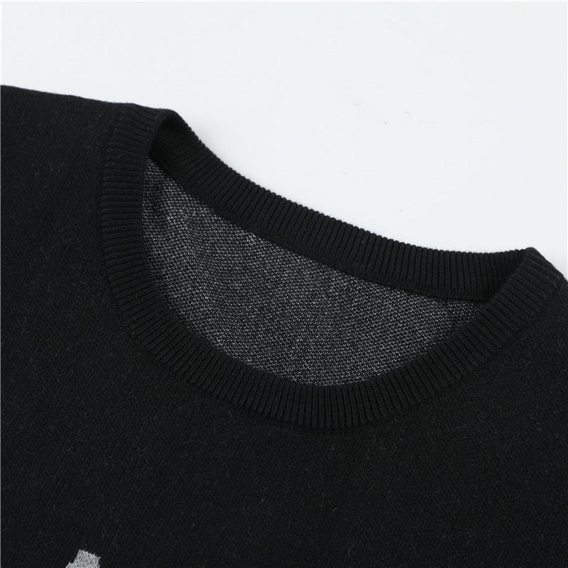 Navy-2109 Men's Pullover Sweater Fashion Soft Autumn Slim Sweater Jersey Knitwear Winter Jumper Tops Sweatshirt Plus Size  -  GeraldBlack.com