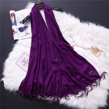Pashmina Spring Winter Scarves for Women Long Cashmere Hijab Stoles - SolaceConnect.com